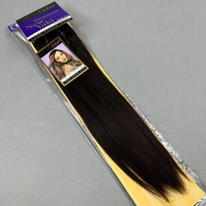 New Yaki #2 Darkest Brown 14” Straight 100% Human Hair Extensions Weft Tracks